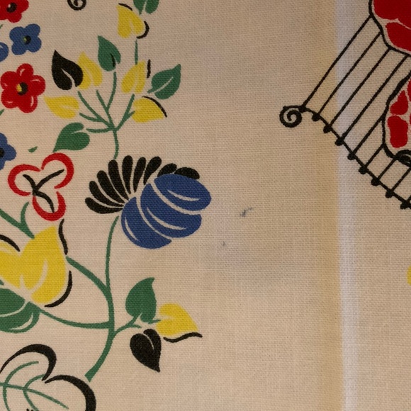 Vintage Dieting Fruit and Floral Tablecloth - Picture 11 of 14